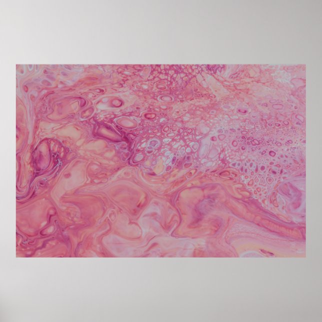 POSTER PAPIER ROSE ET BLANC À DÉPOSER DE PEINTURE (Devant)