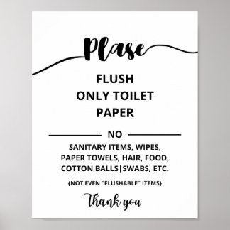 Poster Papier toilette Flush Only