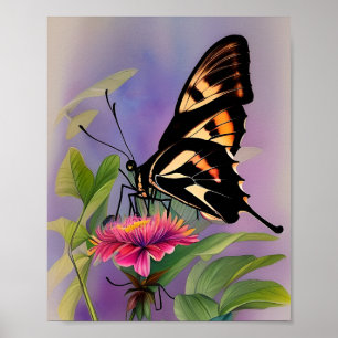Poster Papilio Ulysses Triptyque papillon