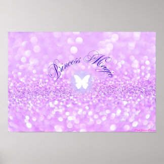 Poster Papillon à Parties scintillant étincelante pourpre