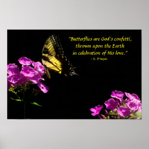 Poster Papillon à queue de tigre et phlox sauvage