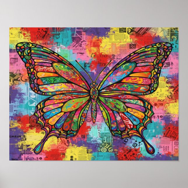 Poster Papillon Abstrait (Devant)