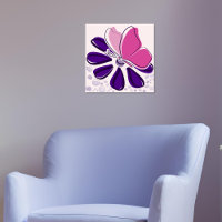 Papillon Abstrait et Blossom Art rose et violet