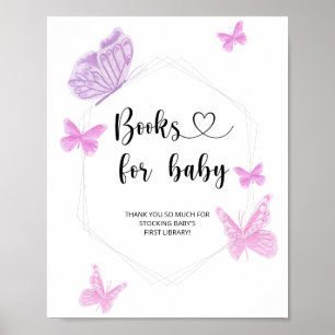 Poster Papillon aquarelle, livres pour bébé