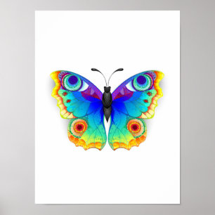 Poster Papillon Arc-en-ciel Paon Yeux