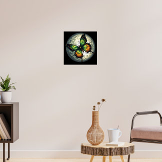 Poster Papillon au clair de lune