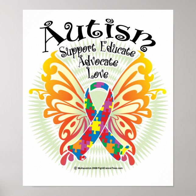 Poster Papillon autiste 3 (Devant)