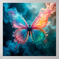 Papillon aux couleurs vives avec des ailes éthérée