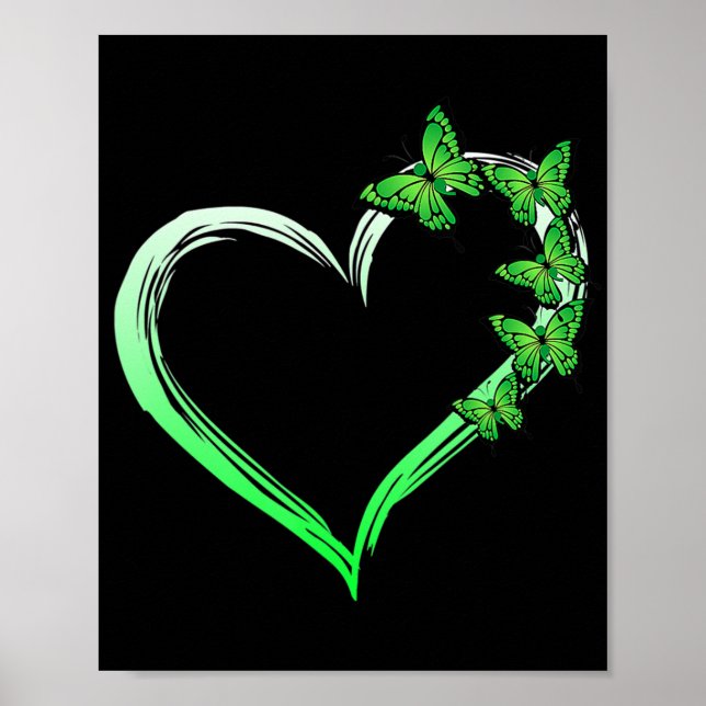 Poster Papillon bleu-coeur Diffusion de connaissances en  (Devant)