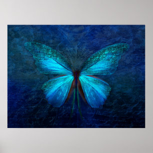 Poster Papillon bleu mistique