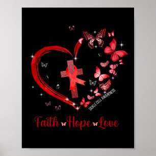 Poster Papillon Coeur Foi Espérance Amour Cellule faucill