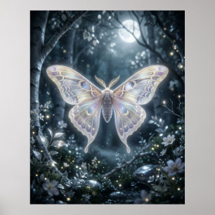 Poster Papillon de Lune Nuit Céleste