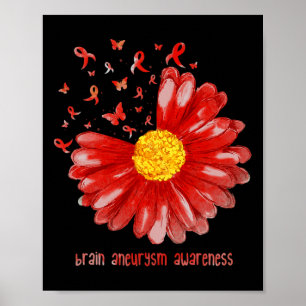 Poster Papillon de marguerite Bourgogne Ribbon Cerveau An
