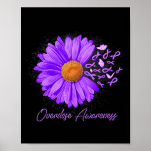 Poster Papillon de marguerite violet sensibilisation à la