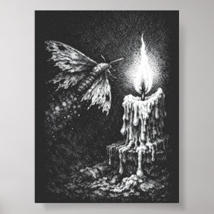 Poster Papillon de nuit vers la flamme — par BurnsInHell