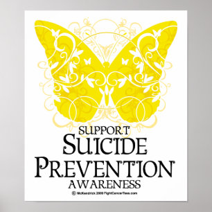 Poster Papillon de prévention de suicide