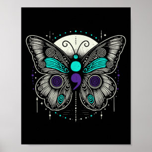 Poster Papillon de sensibilisation au suicide pour la san