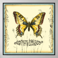 Papillon décoratif avec Fleur sauvage