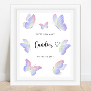Poster Papillon devine combien de bonbons