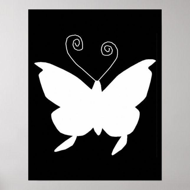 Poster Papillon Diva En Blanc (Devant)