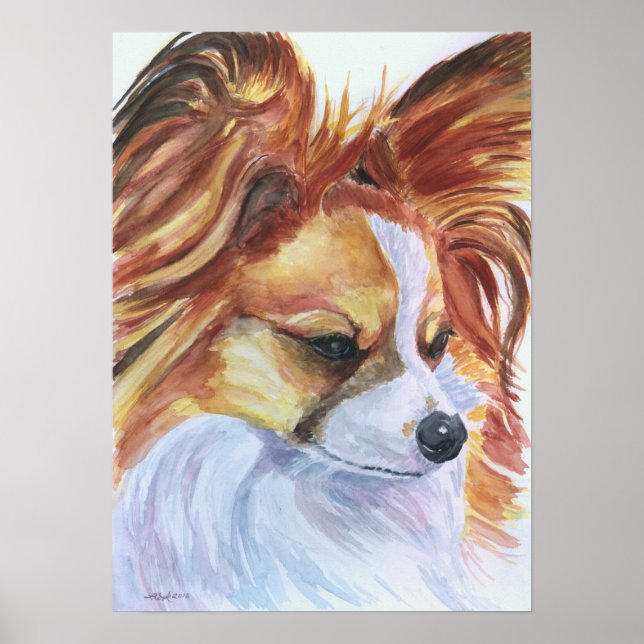 Poster Papillon Dog Print (Devant)