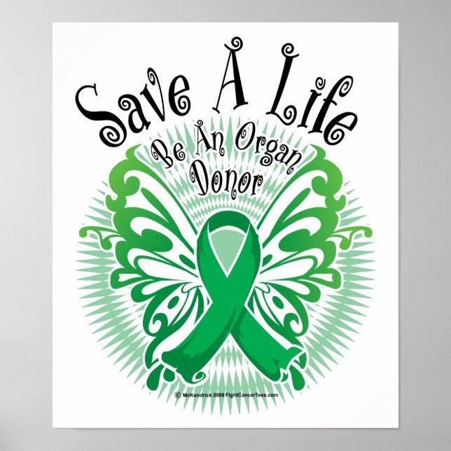 Poster Papillon donneur d'organe 3 (Devant)