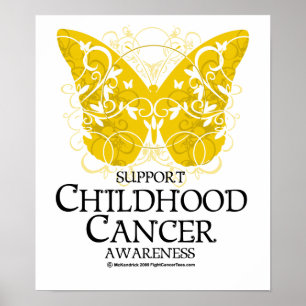Poster Papillon du cancer de l'enfant