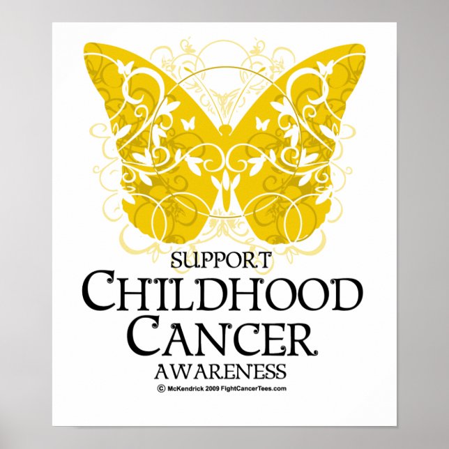 Poster Papillon du cancer de l'enfant (Devant)