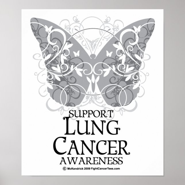 Poster Papillon du cancer du poumon (Devant)