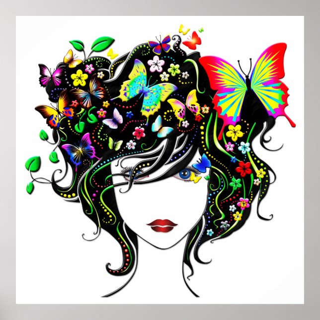 Poster Papillon Girl 1A (Devant)