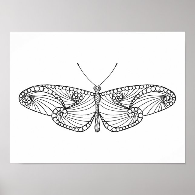 Poster Papillon inspiré Art 2 (Devant)