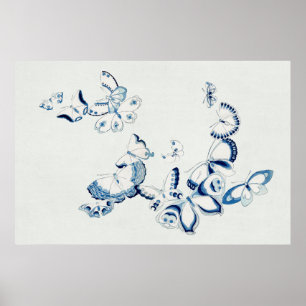 Poster Papillon japonais du Cho de Kamisaka Sekka