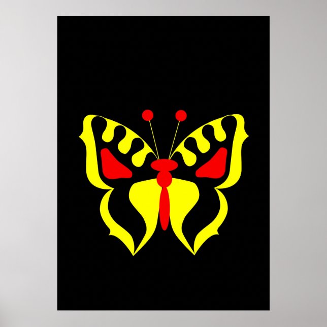 Poster Papillon jaune (Devant)
