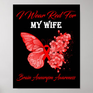 Poster Papillon Je Porte Du Rouge Pour La Sensibilisation
