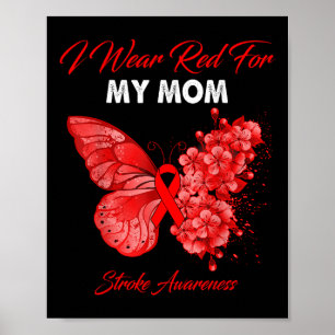 Poster Papillon Je Porte Du Rouge Pour Ma Mère Sensibilis