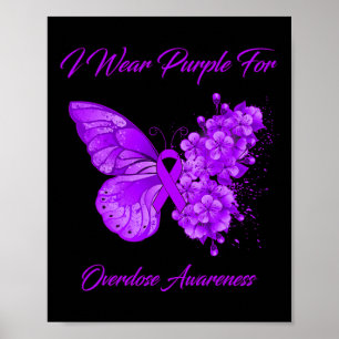 Poster Papillon Je Porte Le Violet Pour La Sensibilisatio