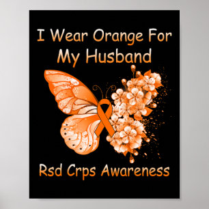 Poster Papillon Je Porte Orange Pour Mon Mari Rsd Crps Aw