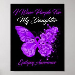Poster Papillon Je Porte Violet Pour Ma Fille Épilepsie A