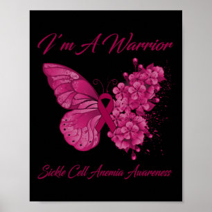 Poster Papillon Je suis un guerrier Anémie faucille