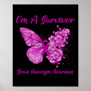 Poster Papillon Je Suis Un Survivant Sensibilisation à l'