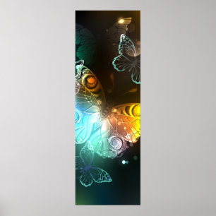 Poster Papillon lumineux et papillons de nuit