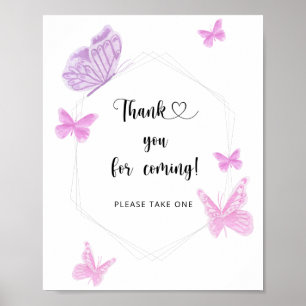 Poster Papillon \ Merci pour venir