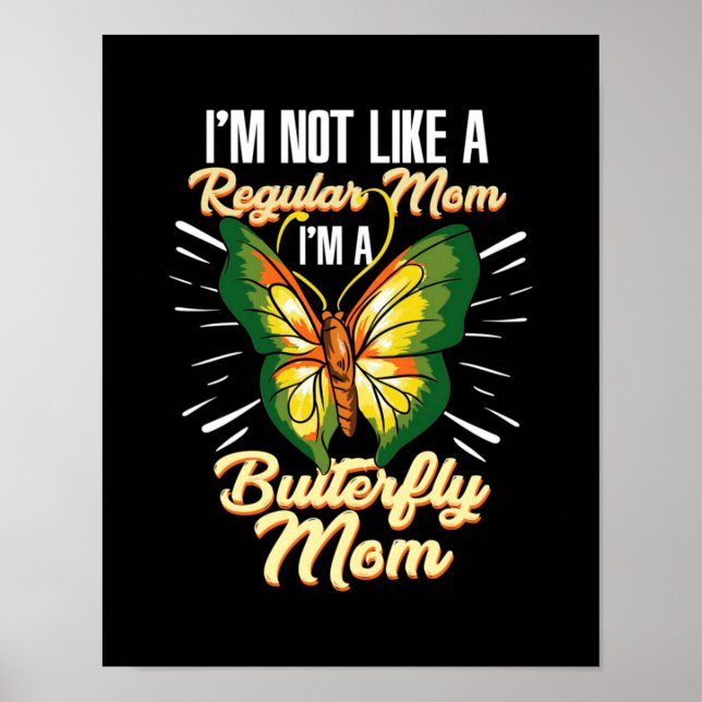Poster Papillon Mère Cadeau, Mère Cadeau Anniversaire, Fê (Devant)