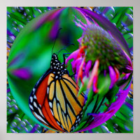 Papillon Monarque Dans Une Bulle Abstraite Nature