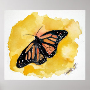 Poster papillon_monarque_orange
