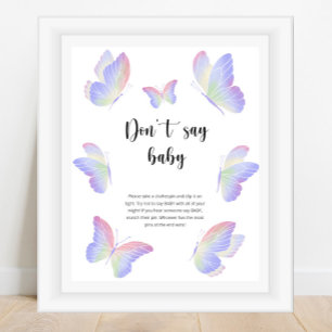 Poster Papillon Ne dis pas bébé