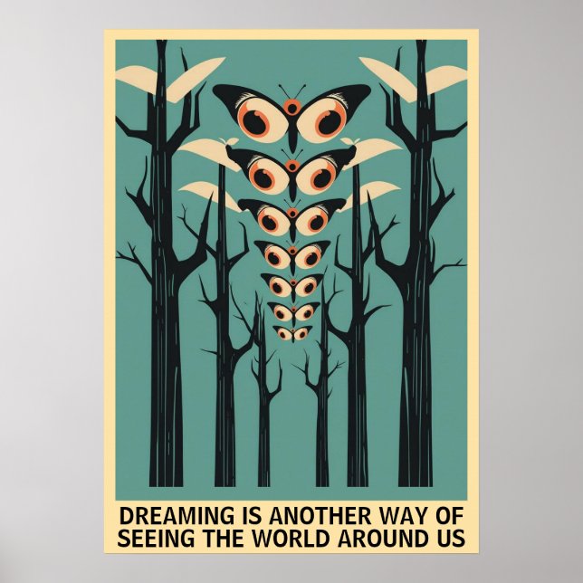 Poster Papillon oculaire en forêt - Devis personnalisable (Devant)