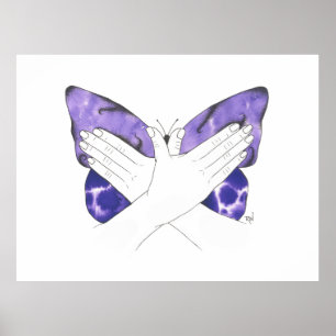 Poster Papillon pourpre mystique dans l'ASL