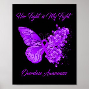 Poster Papillon Son combat est ma lutte contre l'overdose