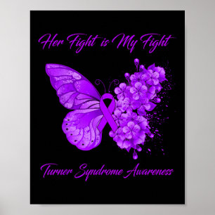 Poster Papillon Son combat est mon syndrome de Turner de